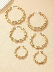 6pcs/Set Of Ultra-Light Earrings Suitable Parties And Daily Wear - vàng - Xem 4