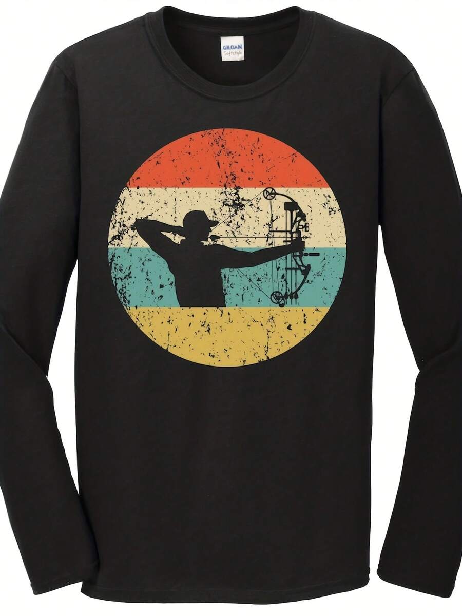 Bow Hunting Shirt - Vintage R Archery Long Sve T-Shirt - Hunting Icon Shirt - 款式4 - 查看 1