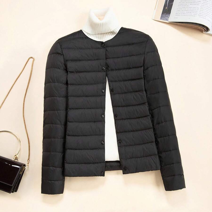 Women Sports Winter Coats - 黑色 - 查看 1