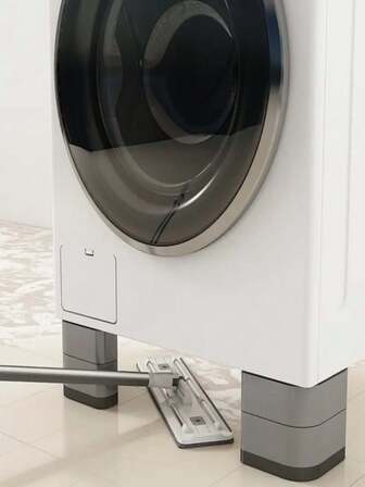 Four-Piece Anti-Vibration Washing Machine Pads - Non-Slip, Shock Absorbing, Noise Reducing, And Waterproof, Refrigerator And Washing Machine Noise Reduction Pads, Laundry Floor Protection, Non-Slip Shock Absorbing Mats, Suitable For All Types Of Washing Machines