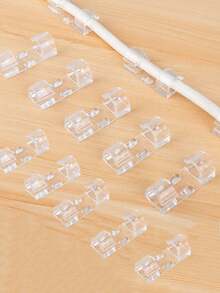 20/40pcs Self-Adhesive Cable Clips Finisher Wire Clamp Sticky Clear Cable Clip Management Organizer Drop Wire Holder For TV Cable Desktop Home Office