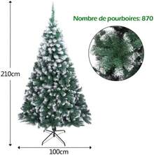 LEADZM 180/210/240 Cm Artificial Christmas Tree With Metal Stand, Christmas Tree, PVC, For Home, Office, Shops And Hotels (180 Cm, 1050 Tips, Green And White) - 白色和綠色 - 查看 3
