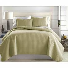 Full/Queen Quilt Bedding Set, Microfiber Quilts Queen Size, Coverlet, Stain & Pet Hair Resistant Bedding, Full Size Bedspread With 2 Pillow Shams, Bone, 2025 - 24 - 灰褐色 - 查看 1