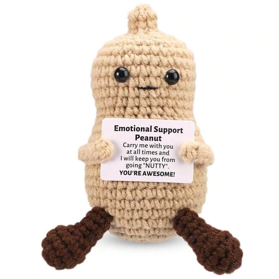 1pc Peanut Woven Plush Doll Ornaments With Encouraging Words Can Be Given As Small Gifts To Friends And Family. Lovely Plush Doll Gift Design And Encouraging Words Are Very Warm And Sweet! These Lovely Dolls Will Always Be Your Friends, And They Will Make You Feel Relaxed And Happy! Home And Desk Decorative Ornaments Cute Knitted Ornaments Are Very Suitable For Home Living Room And Desk