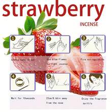 高品质红草莓香薰棒 - 持久草莓香气，带有木质香调，水果冥想瑜伽居家办公派对节日礼物，缓解疲劳，持久留香（不易散失，燃烧均匀） - 奶油草莓 - 查看 8