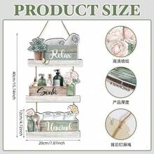 Zestaw 3 rustykalnych, drewnianych dekoracji ściennych do łazienki – postarzane wiszące znaki z motywami "Relaks, Moczenie, Odprężenie", nie wymagają prądu, uniwersalne elementy dekoracyjne do łazienki, łatwe w montażu i utrzymaniu - Wielokolorowe - Zobacz 2