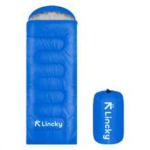 Bolsa de dormir Lincky para exterior, Saco de dormir para camping, Sleeping Bag para aire libre Interior Comoda Color Negro, Azul y Verde - Azul - Ver 7