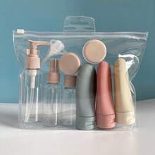 1set Travel Size Toiletry Bottle Set, Plastic Bottle Packing Set, 80ml Lotion/ Shower Gel Bottle, Portable Bathing Set Camping