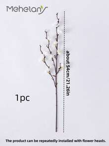 MEHELANY 10/5/2/1 支人造梅花，白色和黄色，21.7 英寸长花茎，适用于婚礼、家居、办公室、卧室装饰、派对餐桌摆饰、室内/室外春季装饰、生日、周年纪念日、母亲节、返校用品