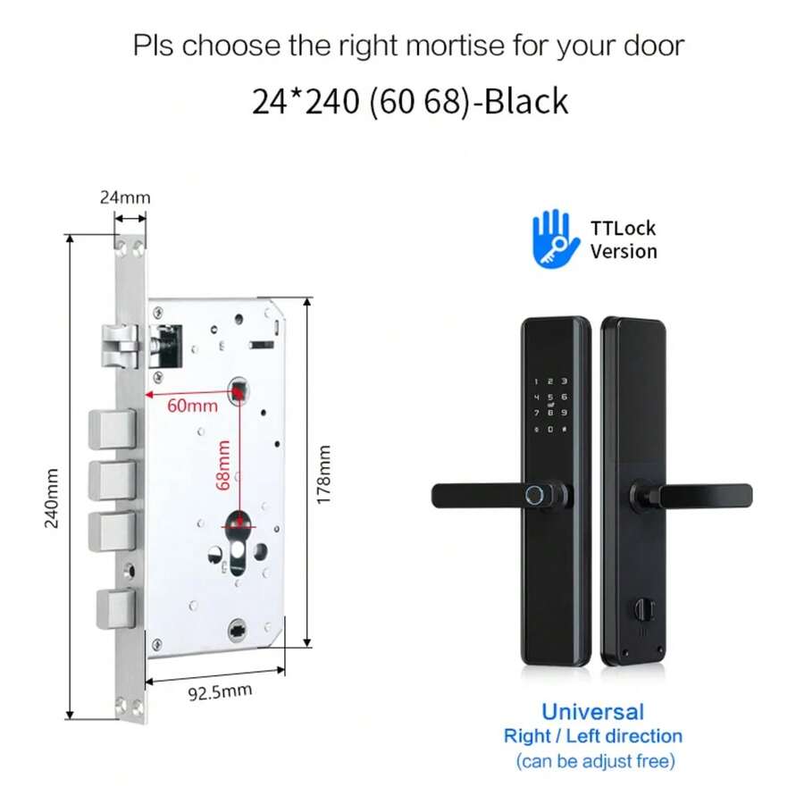 YRHAND Mexico Local Fast cerraduras inteligente para puertas wifi or Ttlock door lock Home - M1 TTB - Ver 1