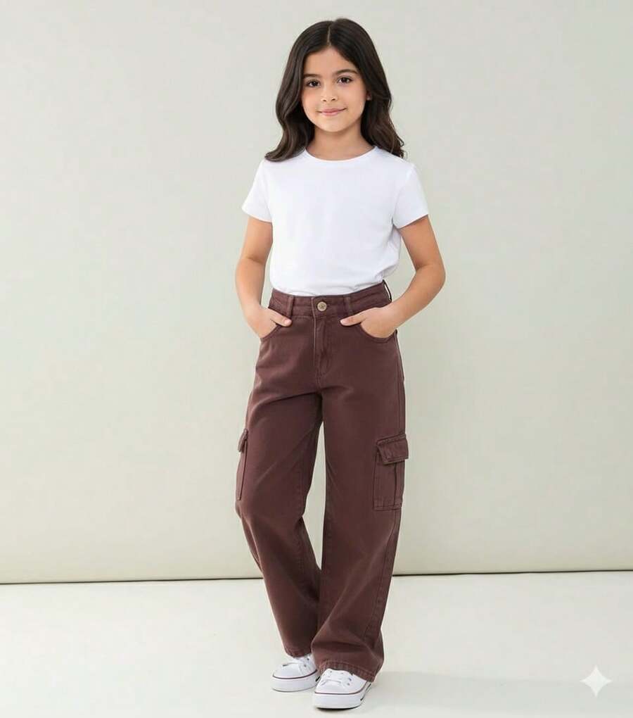 Wide Leg Cargo Juvenile - Rỉ Nâu - Xem 1