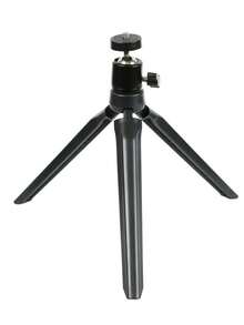 Lightweight Mini Tripod For Camera/Phone/Webcam & Selfie Stick, 360° Phone Clip & Cold Shoe Mounts - Black - View 13