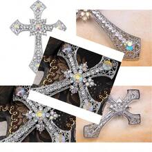 Animal Brooch For Women Men Rhinestone Crystal Brooch Pins Silver Plated Valentines Day Gift - Cross - View 1