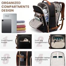 LOVEVOOK 40L Travel Backpack For Women And Men Large Carry On Backpack For Airplanes With 3 Packing Cubes TSA Personal Item Travel Bag Fits 17" Laptop Waterproof Travel Essentials Airline Approved - Blackbrown - View 4