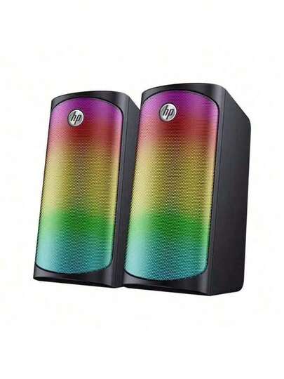 HP DHE6004 Datorhögtalare för stationär dator, USB-driven, trådbunden Bluetooth-högtalare, stereohögtalare för stationär dator, spelhögtalare för kontor