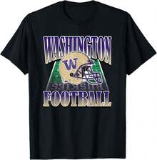 Washington Huskies Vintage Football Helmet 90's T-Shirt - màu đen - Xem 1