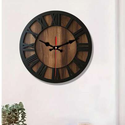 [Vintage Wooden Wall Clock] Vintage Wooden Wall Clock - Silent, Battery Operated, Decorative Roman Numerals For Home, Kitchen, Living Room, Bedroom, Office - 14/16/18 Inch Options, Charming Home Decor|Artistic Wall Clock|Wooden Wall Clock, Wall Clock Living Room
