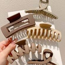 5pcs/Set Fashionable Simple Design Hair Claws For Daily Use Casual, Women, Hair Accessory, Women, Hair Tools, Curly Hair Accessory, Fall, Travel, Hair Tools, Accessories Women, Hair Stuff, Fall, Travel, Women, Hair Accessory Women, Hair Tools, Beauty Accessories, Gifts, Travel, Gifts For Women, Hair Stuff, For Women, Stocking Fillers, Stocking Stuffers For Adults, Stocking Fillers For Adult, Hair Stuff, Women's Accessories, Stocking Stuffer, Coming-Of-Age Hair Accessory, Gift Ideas For Women, Beauty Stocking Fillers, Gifts For Women - Multicolor - View 5