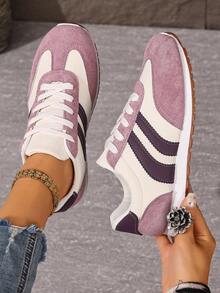 Zapatillas deportivas casuales para mujer, tenis, nuevos zapatos para correr para primavera/verano para damas, estudiantes, zapatos casuales blancos/beige/rojos, para viajes, saltar la cuerda, uso diario, zapatos casuales cómodos y ligeros, entrenadores, tenis - Morado - Ver 12