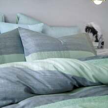 Tan Gingham Grid Duvet Cover Queen 3 Pieces Beige Plaid Duvet Cover 100% Washed Cotton Boho Plaid Comforter Cover With 2 Pillowcases Farmhouse Checkered Gingham Bedding Set Queen,  & Retro Style - A7#藍綠拼布 - 查看 5