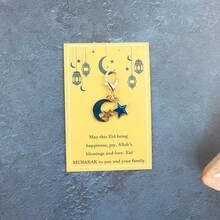 6pcs Mini Ramadan Moon And Star Keychains, Ramadan Festival Key Rings, Moon & Stars Charms, Eid Celebration Keychain Set For Bags & Purses - Multicolor - View 10