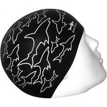 escualo Gorra para Natacion Unisex Adulto Modelo Shark (Silicon) Impermeable, Unitalla, Color Negro - 1 - Ver 3