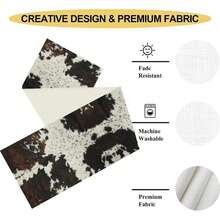 Cow Print Table Runner, Brown Cowhide Printed Western Style Tablecloth, Farmhouse Rustic Cow Pattern Table Decor Suitable For Home, Kitchen, Dining Room - Multicolor - View 8