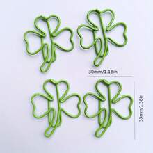 20 szt. spinaczy do papieru z koniczynką szczęścia, zielone, czterolistne, metalowe spinacze z koniczyną na Dzień Świętego Patryka, urocze zakładki do dziennika