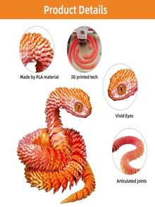 Articulated 3D Printed Python Snake Model - Collectible Plastic Display Piece For Hobbyists