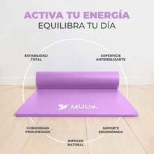 MUUK FITNESS Tapete de Yoga Foamy Antideslizante 150 x 59 cm | Esterilla Ligera de 8 mm con Correa de Transporte, Resistente y Cómoda | Ideal para Ejercicio en Casa, Gimnasio, Parque, Viajes, Meditación y Estiramientos - Lila Pastel - Ver 11