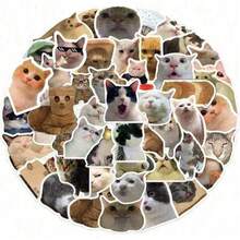50pcs/Pack Cute Cartoon Pet Dog Cat Meme Stickers, Fun Aesthetic Labels For Scrapbooking, Stationery, Cards, Envelopes, Guitars, Instruments, Halloween, Christmas Gifts, Teens Party Supplies, Rewards, Motivation