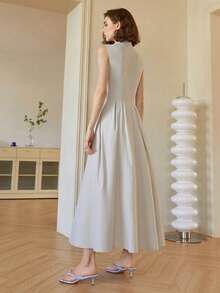 Amyenjoylife 现代菲律宾女士时尚无袖连衣裙 - 白色 - 查看 3