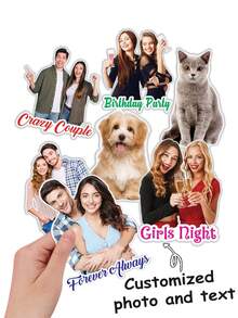 Custom Shaped Photo Stickers, Custom Photo Stickers, Personalized Stickers, Custom Stickers, Water Bottle Stickers, Laptop Stickers, Car Stickers, Personal Photos, Family Photos, Couple Photos - Multicolor - View 3