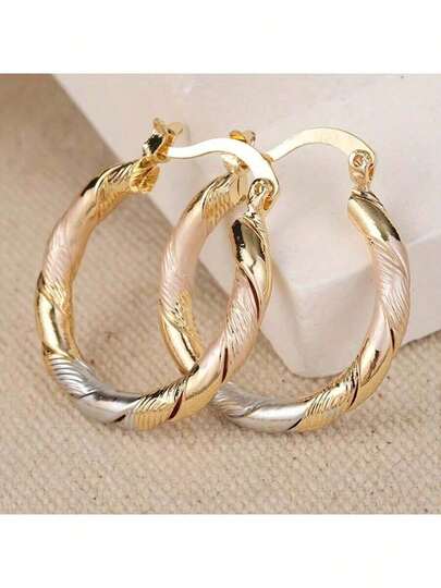 Round Ring Earrings, Vintage Bohemian Twist Pattern, Casual Wedding Party Jewelry, Ladies' Birthday