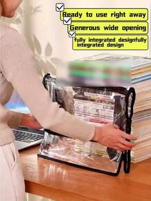 大型透明翻盖储物盒 - 黑色边框重型塑料储物箱，适用于家庭、办公室、游戏室；重型可堆叠置物架 - 节省空间的书籍、衣物、杂志收纳单元 - 需简单组装；圣诞前夜礼物盒；收纳整理；圣诞礼物盒；储物盒；储物容器；橱柜收纳整理；收纳整理；储物盒收纳 - 彩色 - 查看 10