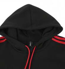 Adidas Áo nỉ thể thao thường ngày có mũ trùm đầu dành cho nam - Đen/Đỏ - Xem 6