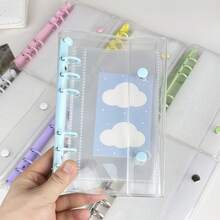 1pc A6 Size Portable Transparent Loose Leaf Binder, 10pcs Refill, Can Be Used As Transparent Sticker Book, Sticker Album, Photo Storage Bag, Album, Budget Planner, Diary, Notebook, Office Supplies - Multicolor - View 7