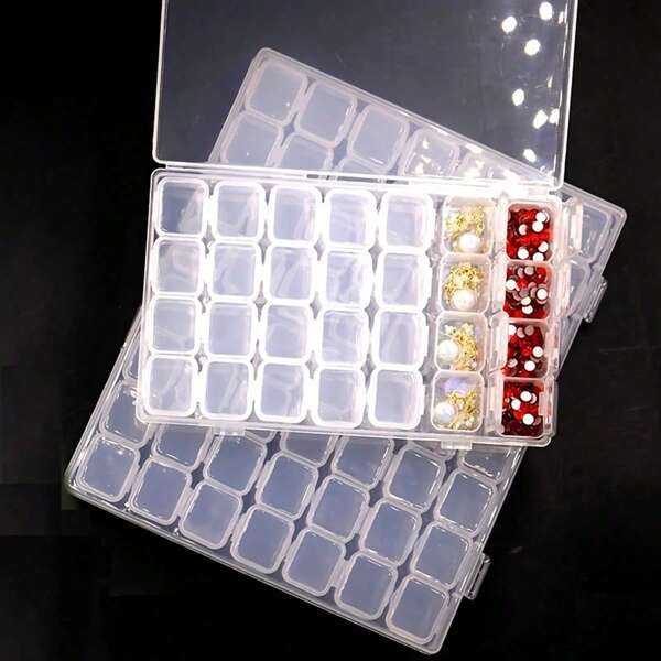 1pc 28/56 Grids Diamond Painting Storage Box Beads Organizers DIY Diamond Nail Art Crafts Storage Container Diamond Embroidery Tools Accessories