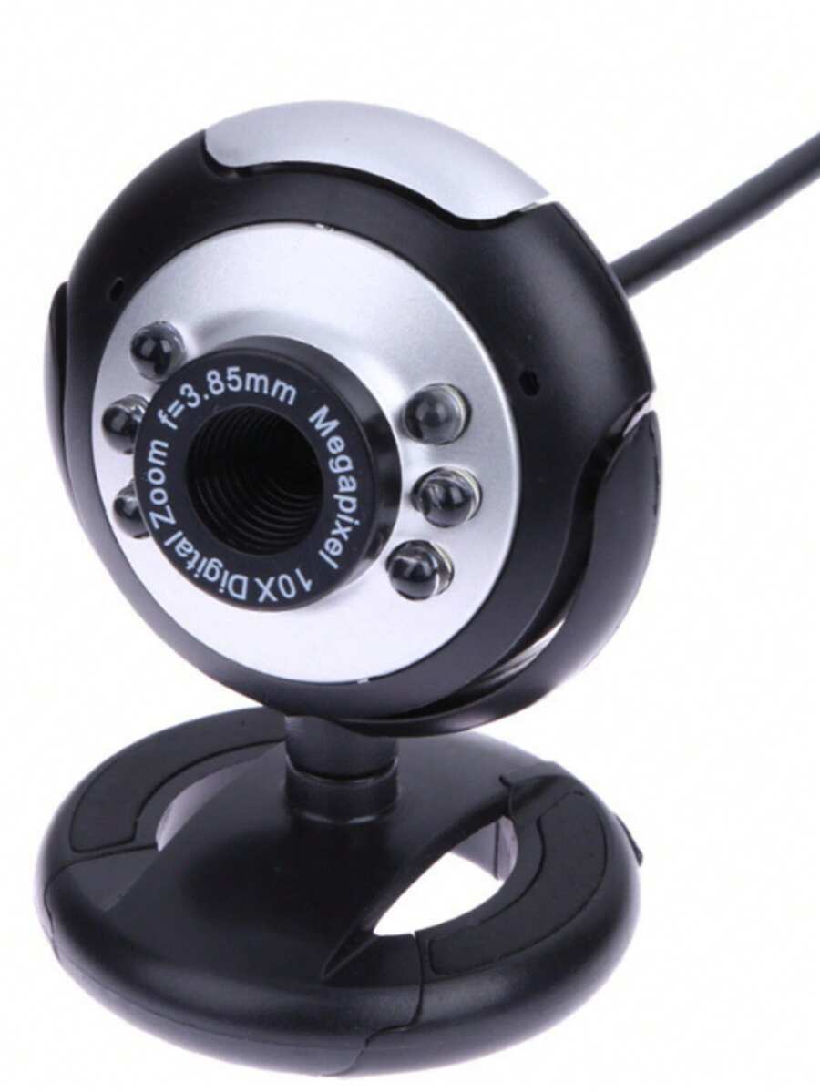 Cámara web para PC 360 grados con micrófono externo para oficina en casa CM009 - Blanco y Negro - Ver 1