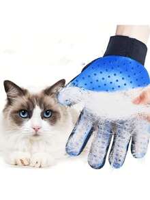 Pet Cat Grooming Gloves Cat Hair Brush Comb Gloves Dog Bath Cleaning Hair Removal Pet Supplies - 一對藍色 - 查看 8