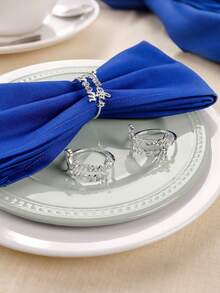 6pcs Ramadan Napkin Ring, Carnival Napkin Ring, Metal Napkin Ring Holder Suitable For Eid Al Fitr Parties, Ramadan Holiday Table Decoration (Silver, Gold, Rose Gold) - Multicolor - View 7