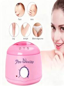 1 pieza Fundidor de cera para depilación + 1000g Cera dura multicolor para depilar - Olla de cera rosa caliente - Ver 4