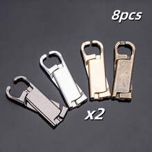 1/4/8 قطعة سحابات سوستة دوارة - سبائك الزنك عالية الجودة لاستبدال السحابات للحقائب والسترات والحقائب الظهرية والأحذية والمحافظ والمعاطف، تصميم أنيق، بنية قوية - سهلة التركيب، بدون أدوات مطلوبة، قابلة لإعادة الاستخدام للحقائب والسترات والحقائب الظهرية والأحذية والمحافظ والمعاطف