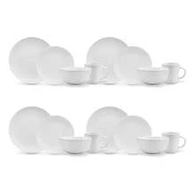 Vajilla de cerámica blanca de 12 piezas - Blanco - Ver 5