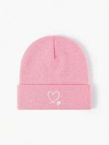 1顶刺绣爱心针织可调节遮阳帽，男士休闲户外旅行沙滩帽，Y2K风格男女冬季服装 - 針織帽 - 查看 11