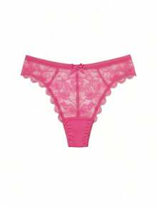 ​Conjunto de Bragas de Encaje Floral Ultra Suave y Transparente (4 Piezas) - Estilo Brasileño de Corte Alto, Sin Costuras y con Lazo Delantero - Lencería Sexy Cómoda y Transpirable en Tonos Neutros y Oscuros para Uso Diario o Noches Especiales - Multicolo L - Ver 10