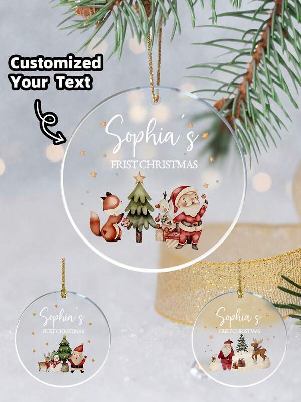 1-2 قطعة من الزينة المخصصة لعيد الميلاد، قابلة للتخصيص بالأسماء، قلادات أكريليك، مثالية للتعليق على أشجار عيد الميلاد، تتميز بتصاميم سانتا كلوز أو شجرة عيد الميلاد. مناسبة للديكور الخارجي والداخلي وحفلات الأعياد. ملونة وجميلة وشفافة، هذه الزينات الدافئة والجذابة تشكل هدايا مخصصة مثالية للآباء والأمهات والأبناء والبنات والأصدقاء والزملاء، مثالية لعيد الميلاد