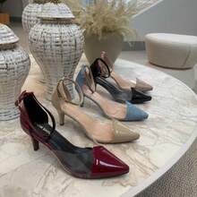 Show Show Women's Comfortable Stiletto Heel Pump With Transparent Vinyl - Luxury Spring/Summer - Blogger Style - VECNI ĐEN - Xem 5