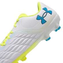 Under Armour 男女通用轻便舒适足球鞋 3027038-103 - 白色/黃色/藍色 - 查看 7