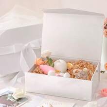 PETSLOVE 6 Count Large Gift Boxes With Ribbon 30.48x21.59x10.16 CM White Magnetic Gift Boxes With Lid For Presents Bridesmaid Proposal Boxes Glossy - White6count - View 2
